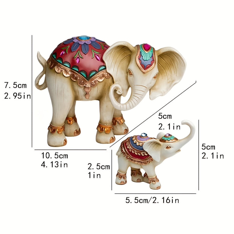 1 ud Figura de Elefante de Amor Conmovedor entre Madre e Hijo - Exquisita Estatua de Resina para Decoración Interior y Exterior, Perfecta para Jardín, Estantería, Sala de Estar, Oficina, Gabinete, Mesa, Entrada y Decoraciones Festivas
