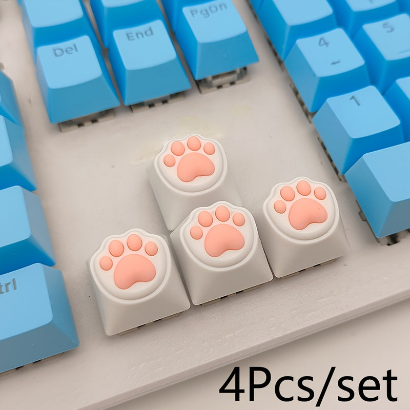 Conjunto de 4 piezas de Teclas de Computadora con Forma de Garra de Gato Kawaii para Teclado Mecánico Cherry MX ESC Key Cross Axis