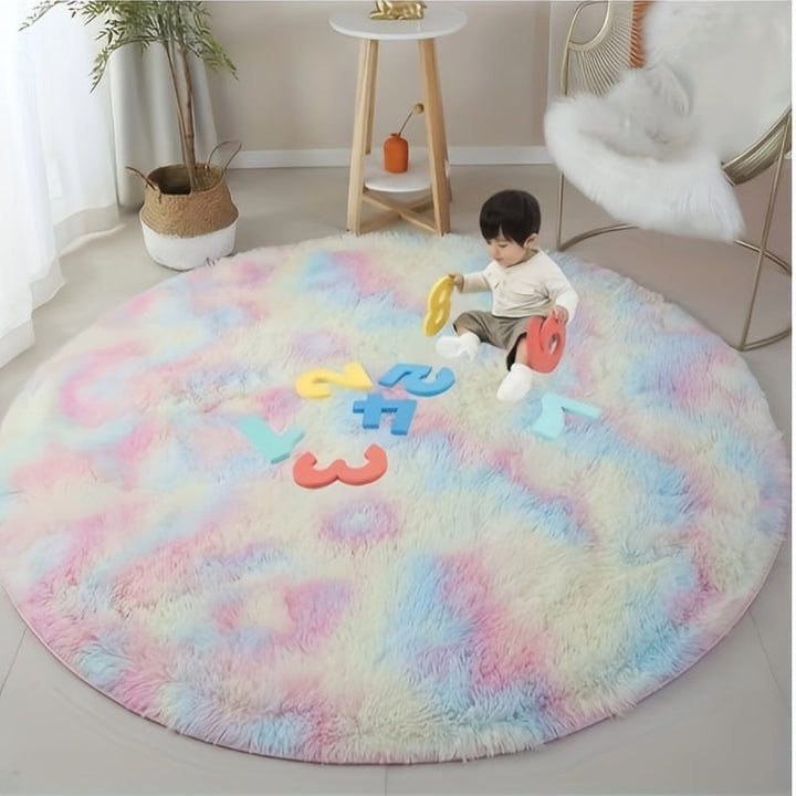 1 alfombra suave lavable arcoíris - Manta de felpa cómoda para sala, dormitorio o residencia estudiantil