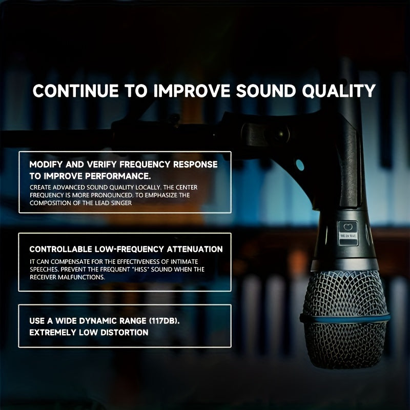 Micrófono Dinámico Profesional para Escenario y Canto en Vivo con Cable Universal