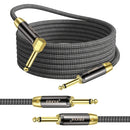 Cable de Guitarra 10ft, Paquete de 2, Cable para Amplificador, Cable Recto a Recto/ Ángulo Derecho de 1/4 pulgada, Cable de Guitarra Chapado en Oro, Trenzado / Verde/ Amarillo TS para Guitarra Eléctrica, Artículo Más Vendido, Temporada de Graduación