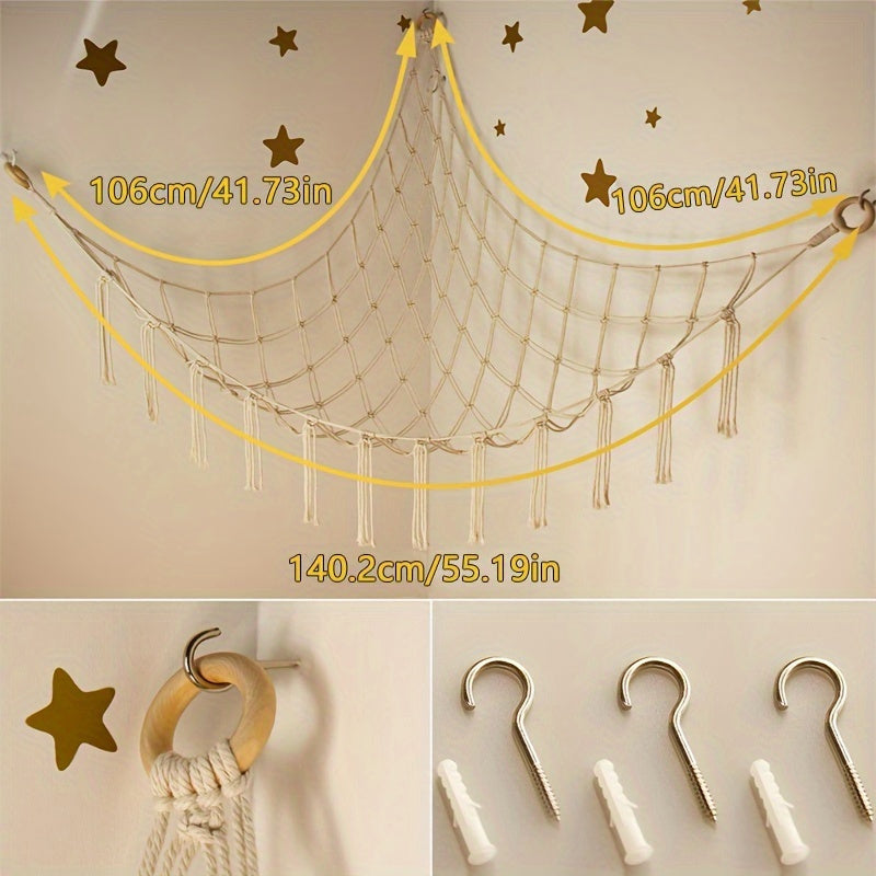 1pc para colgar animales de juguete, decorar esquinas de pared para almacenamiento, organizador sin electricidad para Navidad y Halloween, hamaca de tela para exhibición en dormitorio sin plumas 1-5pcs red de almacenamiento