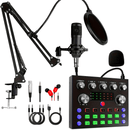 Kit de estudio de podcast profesional con interfaz de audio, mezclador de DJ y micrófono, compatible con PC, portátil y teléfonos inteligentes para grabación de alta calidad - Ideal para podcasting, producción musical y transmisión en vivo - Sistema de m