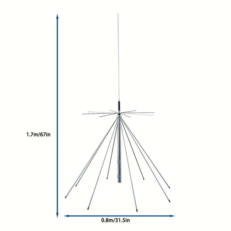Antena Discone D3000N con Diamantes para Escáneres de Policía GMRS 25-3000MHz, Compatible con GMRS FM 1090MHz UHF VHF HF, con Cable de 10 Metros PL-259 SMA BNC