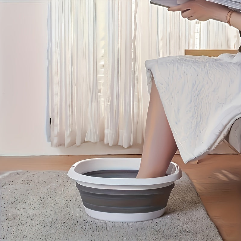 Baño Plegable para Pie - Gran Tubería de Remojo, Construcción en Plástico Resistente, Portátil para Hogar o Salón, Diseño Ahorrador de Espacio, Sin Necesidad de Electricidad/Baterías, Fácil de Limpiar, Cuidado de los Pies en Casa, Exterior Sencillo y Rob