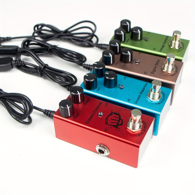 Pedal de efectos para guitarra CHENPINGFENG mini, distorsión clásica, delay analógico y digital, alimentación de 9V DC, cuerpo de aluminio, sin necesidad de baterías, para guitarra eléctrica