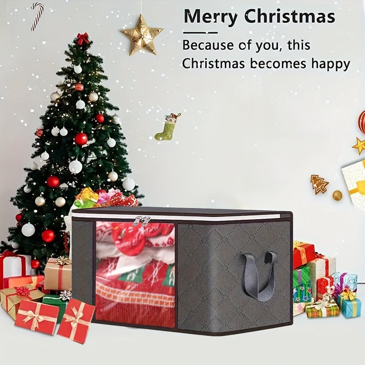 Caja de almacenamiento de ropa de gran capacidad, organizador de ropa plegable de 6/1 con cremallera y tapa, bolsa de almacenamiento de saco de dormir para camping, caja de organización de armario, mango duradero, tejido grueso, adecuado para ropa de cam