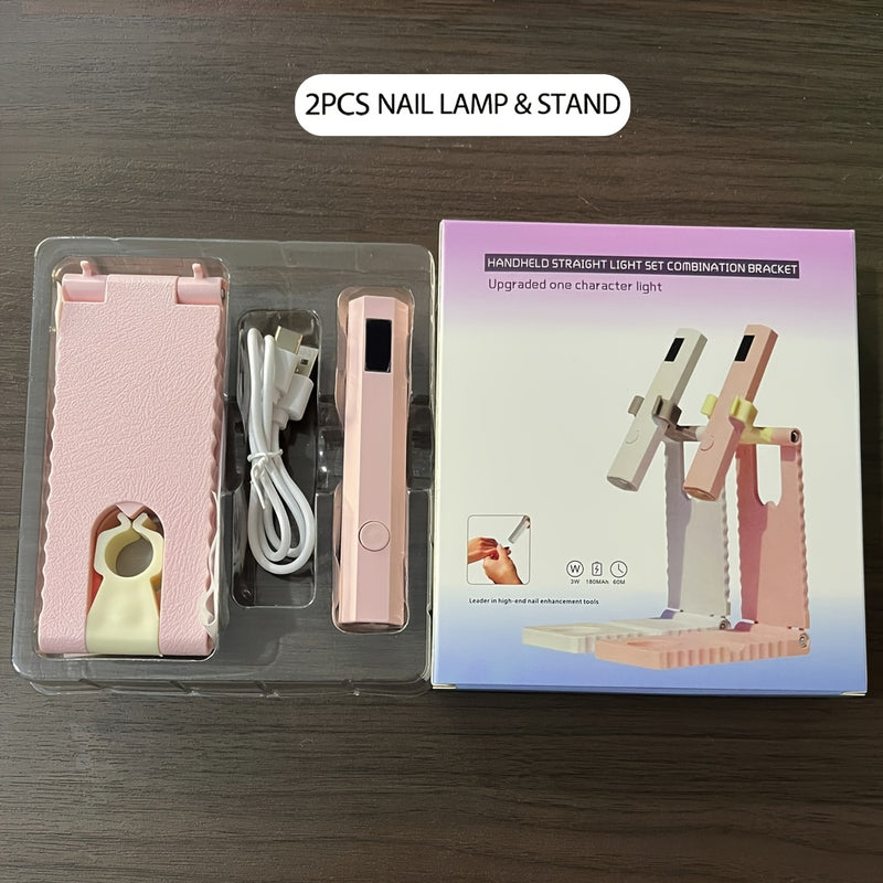 Linterna para Uñas, Soporte Ajustable con Lámpara de Uñas Recargable USB - Con Pantalla de Temperatura, Secador Rápido y Portátil, Mini, Accesorios para Manicura en Casa o Salón, Regalo Ideal para Mujeres