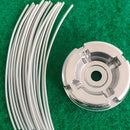 Conjunto de 21 piezas con 1 cabezal de corte de aluminio y 20 cables de acero de repuesto, incluyendo cubierta protectora profesional de aleación de aluminio y cabeza de hierba con cuerda de acero, muy adecuado para uso en jardinería