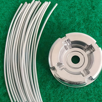 Conjunto de 21 piezas con 1 cabezal de corte de aluminio y 20 cables de acero de repuesto, incluyendo cubierta protectora profesional de aleación de aluminio y cabeza de hierba con cuerda de acero, muy adecuado para uso en jardinería