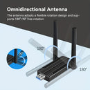 Adaptador de Red Inalámbrica USB 3.0 Dual-Band, Tarjeta WiFi para PC con Antena Integrada de Alta Ganancia de 1300Mbps – Plug & Play en Windows 10/11, ¡Activa Instantáneamente la Función WiFi y Punto Acceso Móvil!