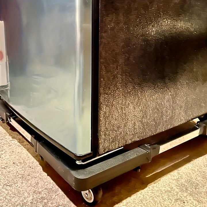 4 Ruedas de Bloqueo de Acero Inoxidable para Electrodomésticos Móviles - Base Expandida y Ajustable para el Fácil Movimiento de Grandes Electrodomésticos como Refrigeradores/Lavadoras
