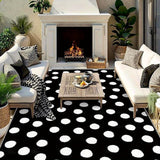 Siete Ciervos Alfombra Exterior de Lujo de Felpa Floral - Suave, Lavable a Máquina, Patrón Geométrico Crema y Gris para Patio, Cocina y Camping - Elegante Decoración del Hogar, Alfombra Exterior