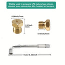 36pcs Kit de conversión de orificio de estufa de gas de cobre PFCKE, propano LP gas natural, boquilla de bronce de quemador de repuesto, 0,3/0,4/0,7/0,8/0,9/1,0/1,1/1,2/1,5/1,7/1,9mm, punta de pulverización de gas M6x0,75 mm, con llave y zócalo