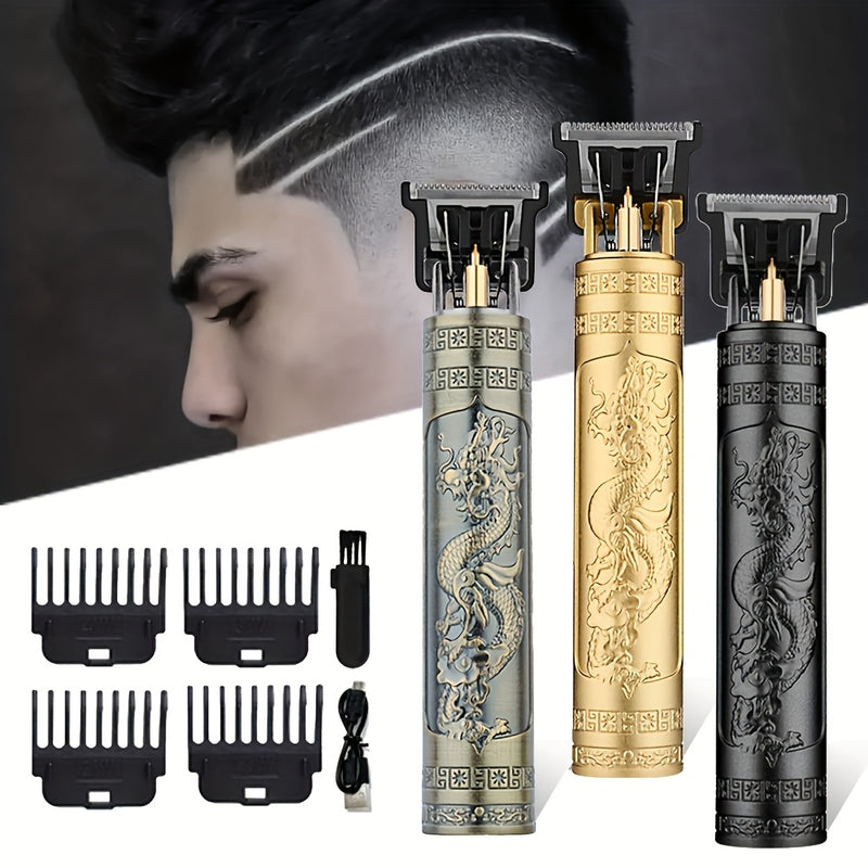 Máquina de afeitar eléctrica recargable para hombre, cortadora de barba y vello facial, diseño retro, con carga USB, ideal para regalo de novio o esposo, uso en casa o barbería
