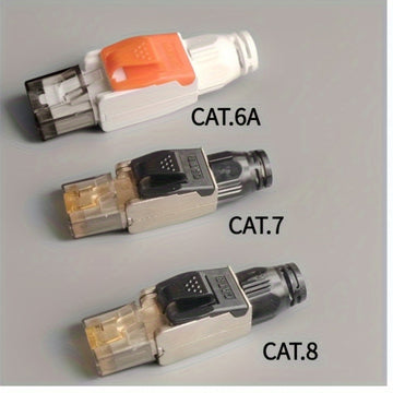 RJ45, CAT.6A, CAT.7, CAT.8 Cable Ultra Seis Clase Siete Clase Ocho Clase Crystal Head Meters Transmisión Escudo Libre de Presión Crystal Head Cable Eléctrico Adaptador de Red