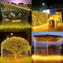 1 unidad de luces de red solares - 192 LED, 298.7 cm x 201.17 cm, 8 modos de luces LED intermitentes para uso en interiores/exteriores - Perfectas para árboles, paisajismo, jardín, techo, balcón, decoración de pared - Ideales para bodas, cumpleaños, Navi