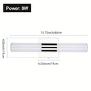 Luces LED para tocador, modernas lámparas de baño de acero inoxidable sobre espejo como iluminación de maquillaje, apliques de pared para baño (8W 15.75 pulgadas)