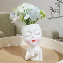 Jarrón Clásico de Resina con Chica de Café, Patrón de Camuflaje, Adorno Decorativo de Mesa con Temática Global, Accesorios para Bar de Café