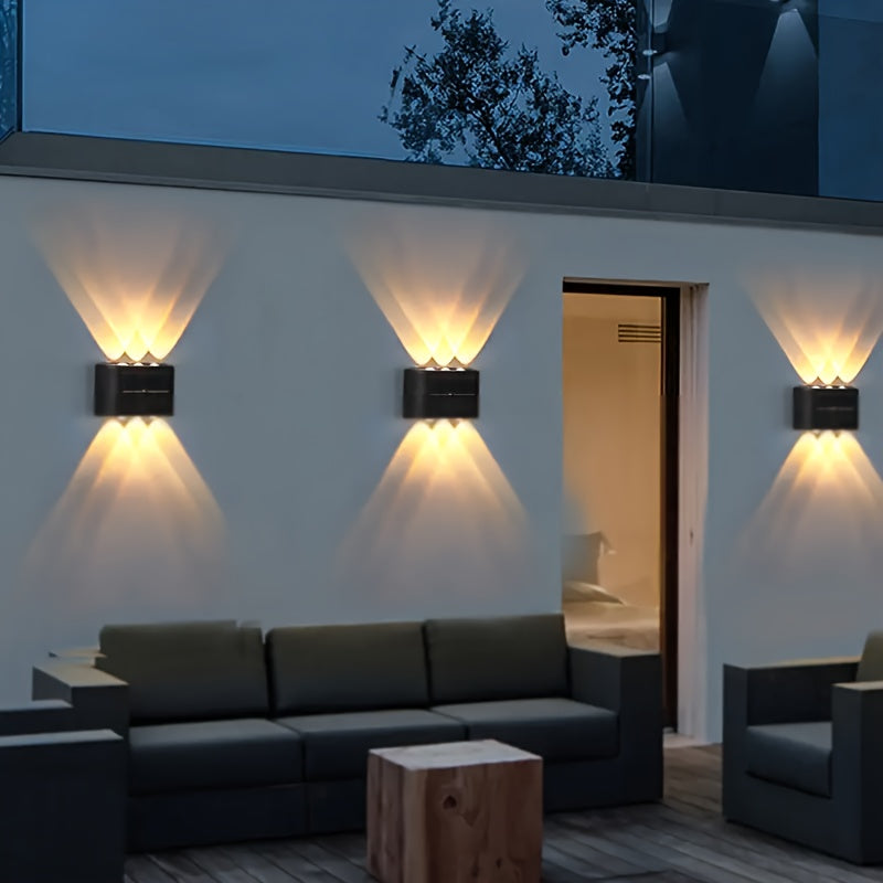 4/6 piezas de luces LED solares para pared, 6LED luces paisajísticas para exteriores, cubiertas de lámpara plástico energéticamente eficientes, capacidad de batería de 60mAh, decoración de pared para jardín y patio, cargado solar, batería de níquel, sin