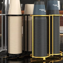 Soporte para vasos desechables de lujo ligero, organizador de vasos de acrílico, soporte doble para tazas, para hogar y comedor