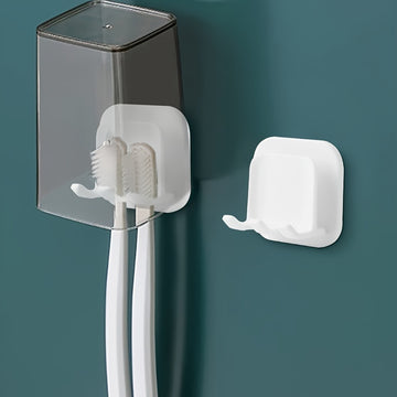 Porta cepillos de dientes para baño, 1 o 2 piezas, soporte montado en pared, colgador para cepillos, porta vasos, accesorios para baño