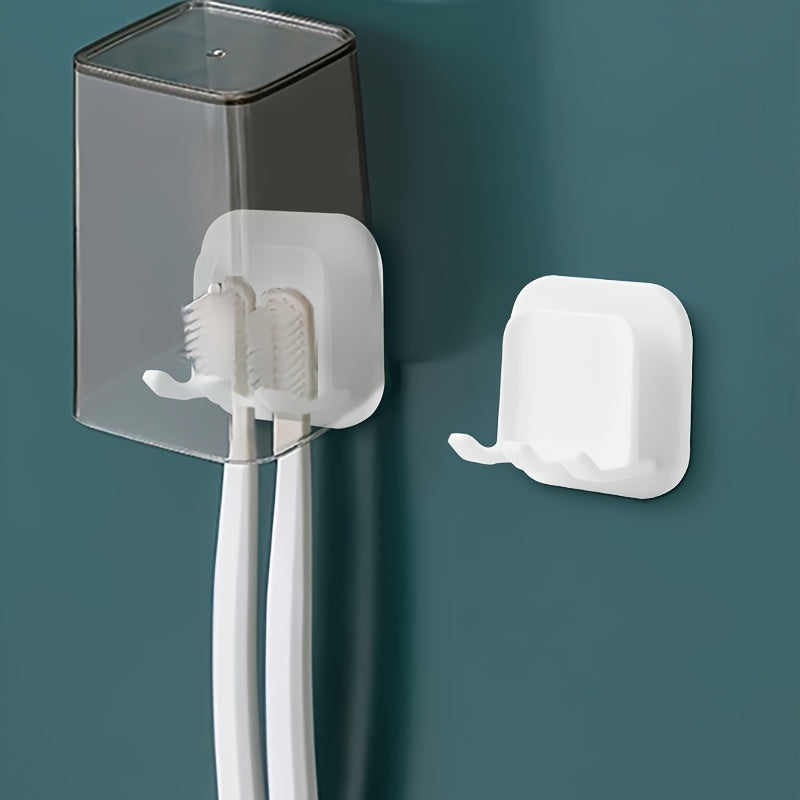Porta cepillos de dientes para baño, 1 o 2 piezas, soporte montado en pared, colgador para cepillos, porta vasos, accesorios para baño
