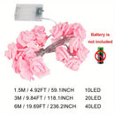 Luces LED de rosas, guirnalda de flores con luces para fiestas, jardín, Navidad y bodas