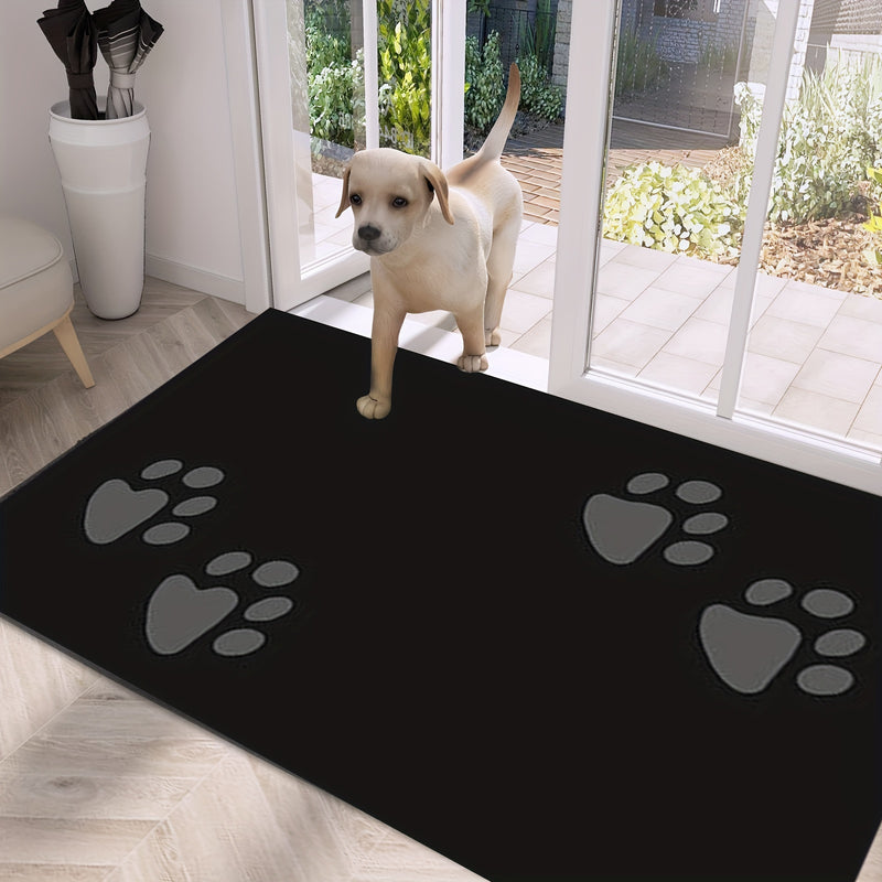 Tapete para puerta con trampa de tierra, 59.94x89.92 cm, lavable a máquina, microfibra, para zapatos y patas de perro embarrados