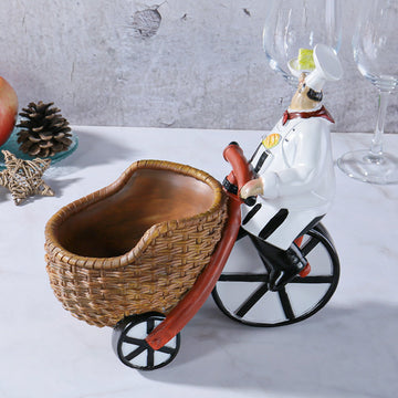 Soporte para Vino de Chef Encantador y Cisne - Pieza Decorativa de Estilo Europeo en Resina para el Hogar, Sala de Estar o Almacenamiento de Enfriadores de Vinos, Capacidad para Múltiples Botellas con Diseño Elegante