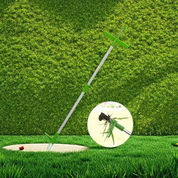 Aplicable a 30 escenas. Herramienta ergonómica para eliminar malezas de pie con pedal de tubo de aluminio de sección doble desmontable, aleación mejorada, pies de alta resistencia, adecuado para el cuidado de césped y jardín al aire libre, kit de herrami
