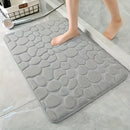 1pc Alfombra De Baño De Espuma Viscoelástica Suave Y Cómoda Con Relieve De Adoquines - Absorbente De Agua Rápido Y Lavable - Antideslizante - Perfecto Para La Habitación De La Ducha Y Accesorios De Baño, Decoración De Otoño, Decoraciones De Baño