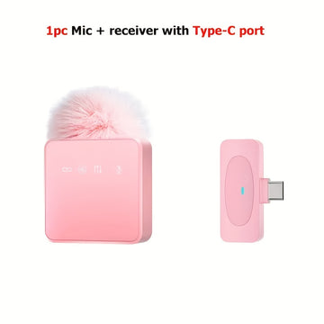 Sistema de micrófono inalámbrico profesional 2.4GHz, con una duración ultra-larga de 14 horas (batería de polímero de litio de 160mAh), DSP de estudio y reducción de ruido ENC, diseño clip-on plug and play, silencio instantáneo y grabación de 1 toque, pu