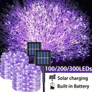 Luces de Hadas LED Solares, 32.0 metros 300LEDs Impermeables para Exteriores, Guirnalda de Luces para Jardín, Árbol de Navidad, Césped, Decoración de Casa - Alimentadas por Energía Solar con Control de Sensor de Luz