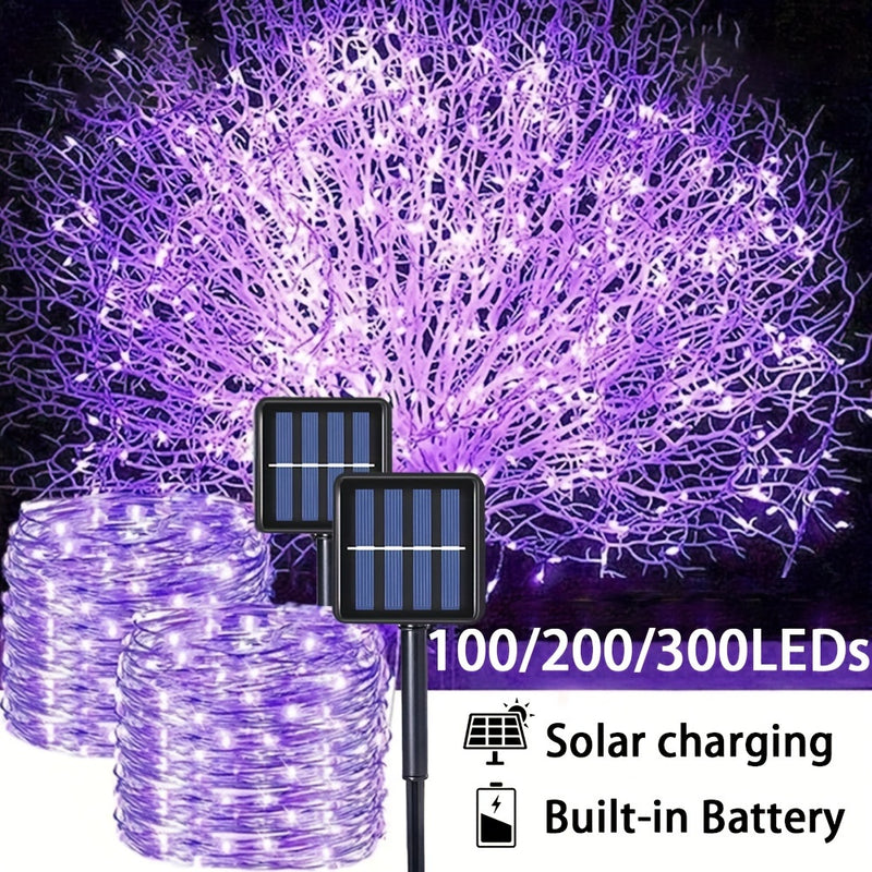 Luces de Hadas LED Solares, 32.0 metros 300LEDs Impermeables para Exteriores, Guirnalda de Luces para Jardín, Árbol de Navidad, Césped, Decoración de Casa - Alimentadas por Energía Solar con Control de Sensor de Luz