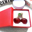 1 ud Exquisita Figura de Cereza de Cristal de Vidrio - Papel Pesa de Fruta Roja Vibrante, Elegante Centro de Mesa y Regalo Considerado para Entusiastas de la Decoración del Hogar - Añade un Toque de Lujo a Cualquier Habitación