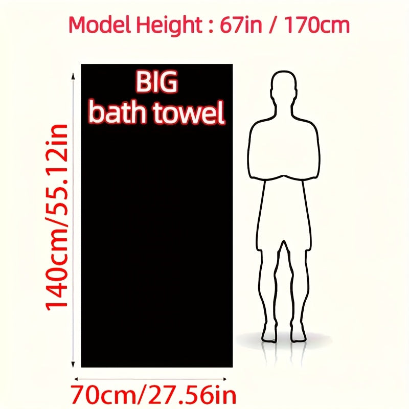 Juego de 2 Toallas de Baño Grandes y Suaves con Cuadros Deluxo, 70.0*140.0 cm, Rayas Anchas Autoadhesivas, Súper Absorbentes y de Secado Rápido, Adecuadas para Uso Diario, Toalla de Ducha, Productos Ideales para el Baño del Hogar