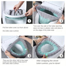 Cubierta de asiento de inodoro de peluche para el hogar - Gruesa, cálida, lavable en máquina, ajuste universal para todas las estaciones con decoraciones de estrellas y flores en azul, verde, rosa y púrpura, decoración de baño.