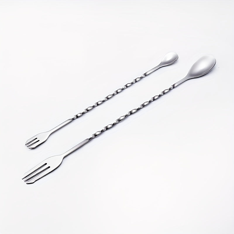 1/2/4 Piezas, Cuchara De Mezcla, Varilla De Mezcla, Cuchara De Barra De Acero Inoxidable, Para Tiendas De Café Y Té Con Leche, Cuchara De Barra Larga, Mezclador De Barra, Accesorios De Barra, Suministros De Cocina