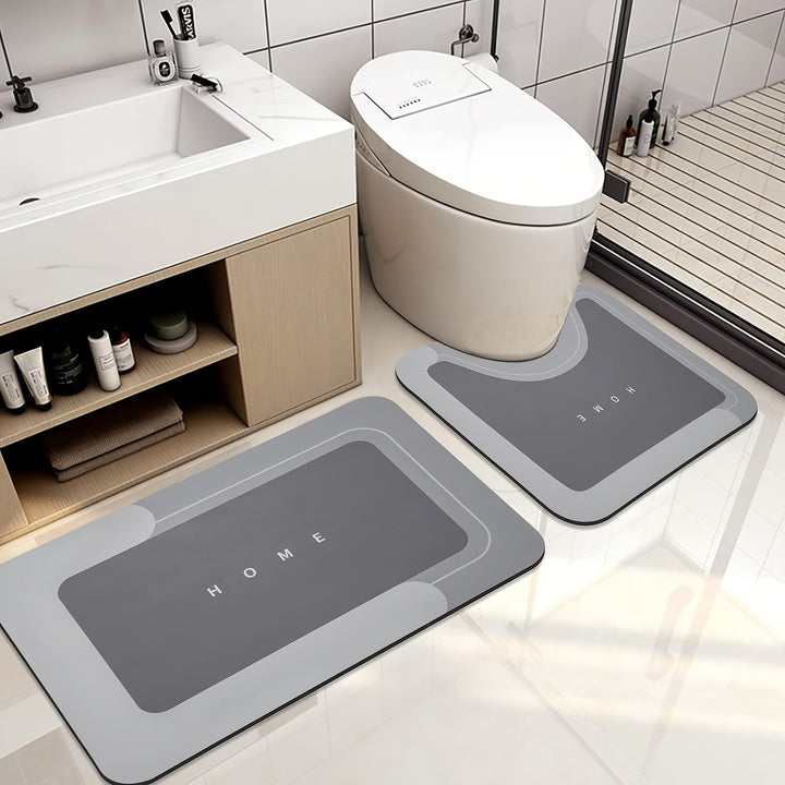 2pcs Alfombras Ultra Absorbentes para Baño - Tierra de Diatomeas Suave, Antideslizantes y Secado Rápido para Ducha, Inodoro y Entrada - Alfombras Decorativas Duraderas. Accesorios para el Baño