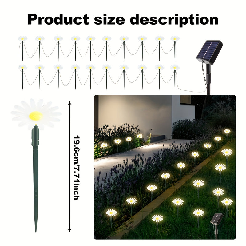 1 Unidad, 20 Luces, Luces Solares LED Para Césped, Luces De Paisaje Al Aire Libre IP65, Luces Solares Decorativas Para Jardín, Luces Solares Al Aire Libre Para Jardín, Camping, Fiestas, Día De La Independencia, Navidad, Boda, Baile, Cumpleaños, Piscina,
