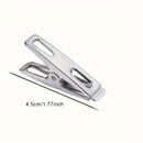 20 piezas de Pinzas para Ropa de Acero Inoxidable Resistentes - Antioxidantes y a Prueba de Viento para Uso Interior y Exterior - Clips Metálicos Multiusos para Colgar Ropa, Organizar Artículos y Sujetar Bolsas - Ideales para Camping, Viajes y Organizaci