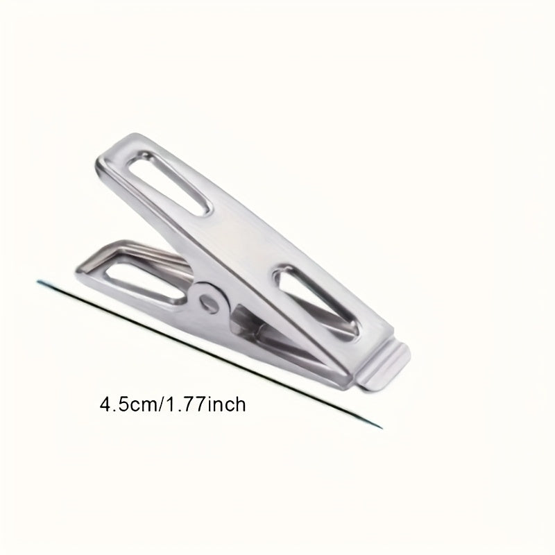 20 piezas de Pinzas para Ropa de Acero Inoxidable Resistentes - Antioxidantes y a Prueba de Viento para Uso Interior y Exterior - Clips Metálicos Multiusos para Colgar Ropa, Organizar Artículos y Sujetar Bolsas - Ideales para Camping, Viajes y Organizaci