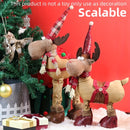 1pc Adorno Telescópico Grande de Reno con Gorro Navideño - Muñeco Decorativo Festivo de Poliéster para el Hogar, Vestíbulo de Hotel y Exhibición de Ventana, Ideal para Fiestas Temáticas Navideñas, Decoración Navideña Vintage