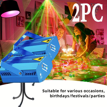 2 luces LED vibrantes para escenario con control remoto - Alimentación por USB, rotación de bola de discoteca, ideales para fiestas DJ, KTV, cumpleaños, Halloween, Navidad y más - Efectos de iluminación versátiles para DJ, luces para fiestas