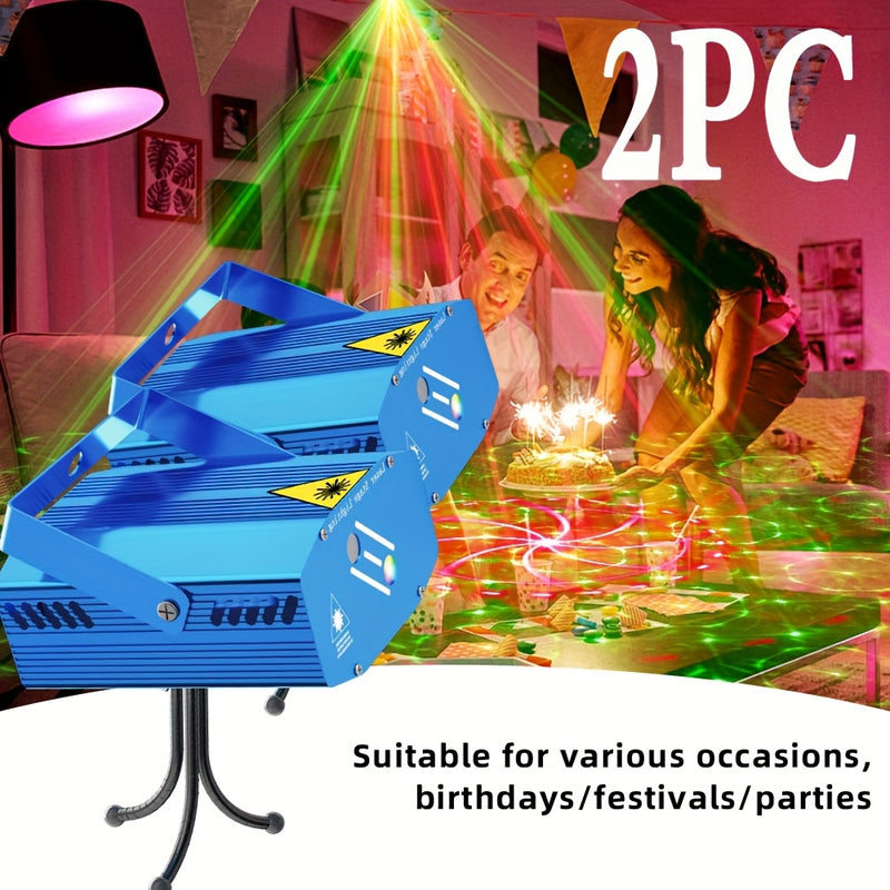 2 luces LED vibrantes para escenario con control remoto - Alimentación por USB, rotación de bola de discoteca, ideales para fiestas DJ, KTV, cumpleaños, Halloween, Navidad y más - Efectos de iluminación versátiles para DJ, luces para fiestas