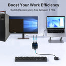 Conmutador USB 2.0 2 en 1 para Impresora, Selector LED de Compartición USB, Conmutador para 2 Computadoras con Teclado, Ratón y Escáner Incluye 2 Cables USB de 1 Metro, Compatible con Mac Windows Linux
