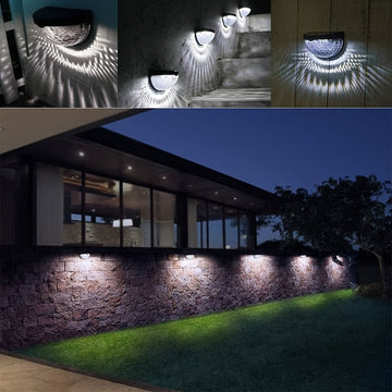 Staaricc luces solares para valla de 2/6 piezas, luces solares para terraza, luces colgantes solares para paredes, iluminación decorativa perfecta con 6 LEDs para jardín, garaje y escalera al aire libre, sensor inteligente - luz sensible