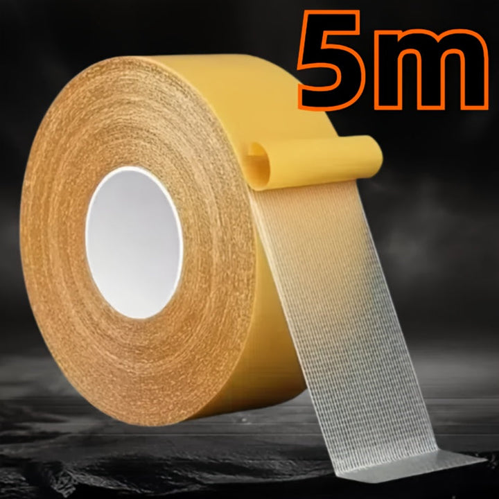 Cinta Adhesiva de Doble Cara de Alta Resistencia, Longitud de 5m - Agarre Fuerte para Alfombras y Suelos, Evita el Rizado de Bordes y Deslizamiento, Ideal para Uso Doméstico y de Oficina, Cinta Adhesiva para Suelos|Cinta de Superficie Texturizada|Cinta d
