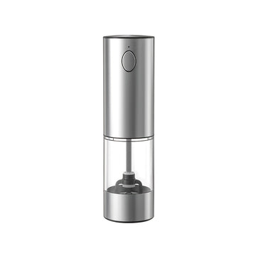 Molino Eléctrico de Acero Inoxidable 2 Unidades con Base / 1 Unidad Opcional Tipo C Recargable Molino Eléctrico de Acero Inoxidable con Luz LED Molinillo de Sal y Pimienta Molino Eléctrico